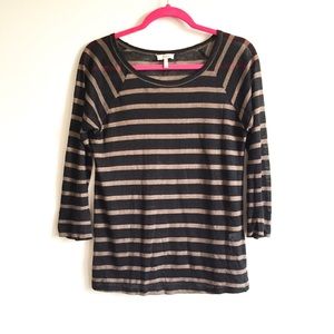 Joie • linen • striped top • black